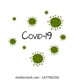 Coronavirus covid-19, design icon isolated on white. Vector illustration