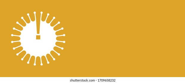 Coronavirus Covid-19 Design. Vector Illustration. Yellow Banner Background. 