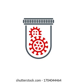 Coronavirus Covid19 disease pandemic single line icon isolated on white background. Perfect outline symbol illness virus banner. Quality design element medicine vaccine pneumonia with editable Stroke.