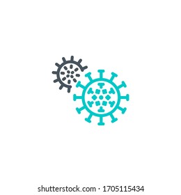 Coronavirus Covid19 disease pandemic single line icon isolated on white background. Perfect outline symbol illness virus banner. Quality design element medicine vaccine pneumonia with editable Stroke.