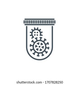 Coronavirus Covid19 disease pandemic single line icon isolated on white background. Perfect outline symbol illness virus banner. Quality design element medicine vaccine pneumonia with editable Stroke.