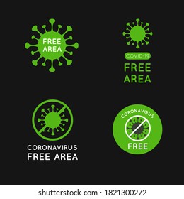 Coronavirus, covid-19 free area, zone banner. Disiase free sign, symbol. Coronavirus outbreak stop icon