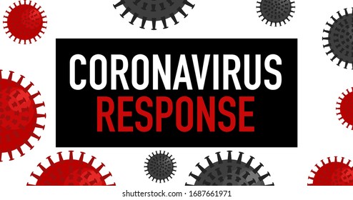 coronavirus or covid-19 graphical design element illustrating the response to the virus