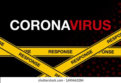 Coronavirus oder Covid-19 Grafikdesign-Element, das die Reaktion auf das Virus veranschaulicht
