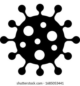Coronavirus (COVID-19) icon. Monochrome, vector.