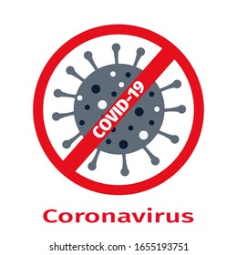 Coronavirus or COVID-19 icon. Pandemic. Vector illustration isolated on white background. 