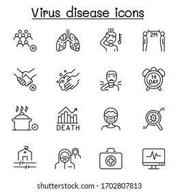 coronavirus, covid-19 icon set in thin line style