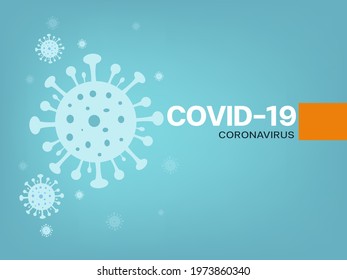 Coronavirus COVID-19 infection and copy space. blue background vector illustration