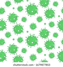 Coronavirus COVID-19 infection vector illustration. World pathogen respiratory influenza . Pandemic risk. Logo and pattern