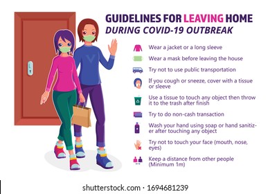 Coronavirus COVID-19 Infographic Guidelines for leaving home 