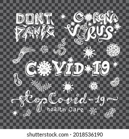 CoronaVirus Covid-19 letterings and other elements