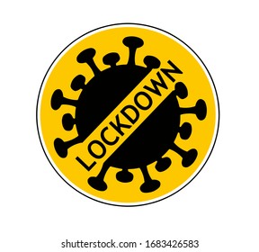 Coronavirus covid-19 Lock down concept logo icon vector design