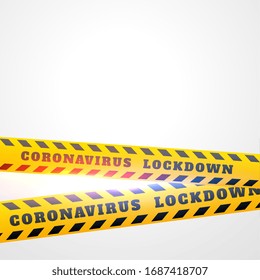 coronavirus covid-19 lockdown yellow tape background design