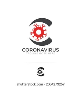 Coronavirus, Covid-19 Logo-Design, Vektorgrafik