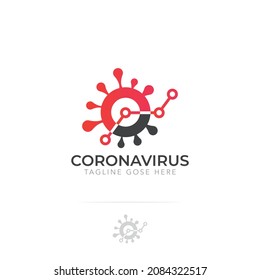 Coronavirus, Covid-19 logo, Vector concept abstract illustration, coronavirus sing isolated on white background