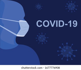 Coronavirus COVID-19. A man in a medical mask. Protection from epidemics.