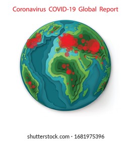Coronavirus Covid-19 map confirmed cases report worldwide globally. Coronavirus disease 2019 situation update worldwide. Maps show where the coronavirus has spread. vector illustration.