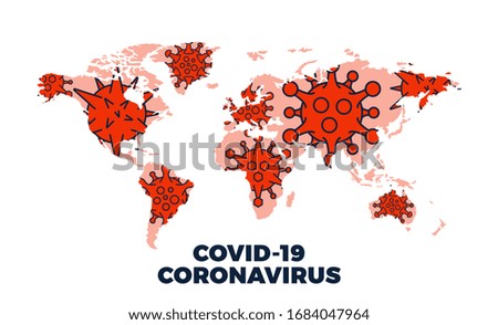 Coronavirus Covid-19 map confirmed cases report worldwide globally. Coronavirus disease 2019 situation update worldwide. Maps show where the coronavirus has spread. vector illustration.
