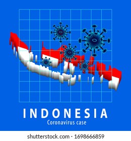Coronavirus covid-19 mapa de la ilustración vectorial de Indonesia con mapa y coronavirus
