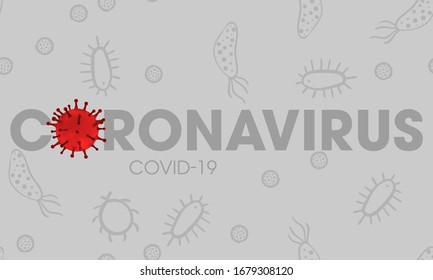 Coronavirus COVID-19 medical realistic illustration infection. Influenza as red dangerous flu strain cases as a pandemic medical health risk concept