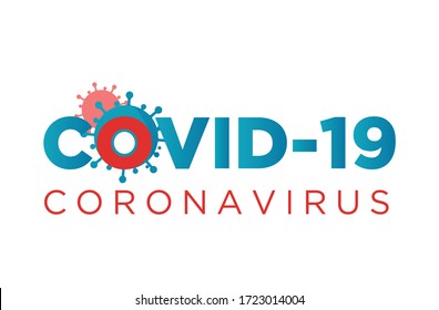 Coronavirus COVID19 Medical Vector Design, Coronavirus concept inscription typography design logo, Vector illustration, Logo, symbol, 2019-nCoV Novel Corona virus concept