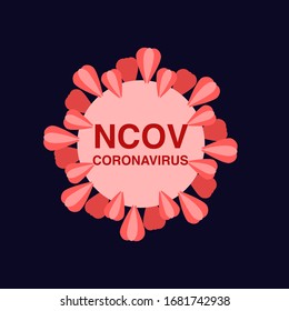 Coronavirus (Covid-19) on black background 