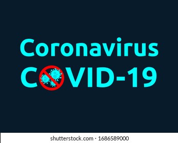 Coronavirus Covid-19  on dark background. logo Design, vector. coronavirus outbreak concept. 
