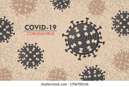 Coronavirus COVID-19 on Grunge Background. Vector Illustration