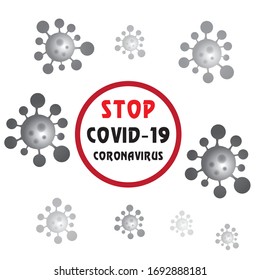 Coronavirus, COVID-19 on white background