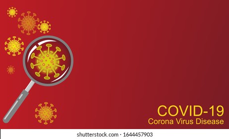 Coronavirus COVID-19 Outbreak And Coronaviruses Influenza Red Background. Coronavirus COVID 2019-nCoV. Pandemic Medical Health Risk, Immunology, Virology, Epidemiology Concept. 