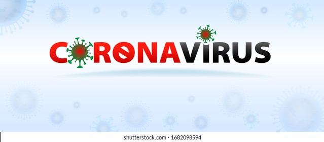 Coronavirus COVID-19 outbreak and coronaviruses influenza in light blue background. Coronavirus 2019-nCoV. Pandemic medical health risk, immunology, virology, epidemiology concept. Vector. 