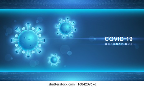 Coronavirus COVID-19. Coronavirus outbreak and coronaviruses influenza background. COVID-19 Virus. Virus attack on earth. Vector Illustration.