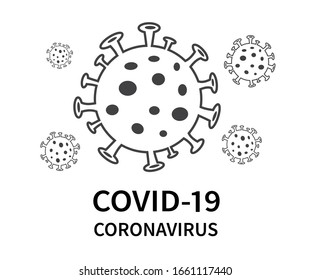 The coronavirus COVID-19 outbreak has spread from China. Coronavirus cell icon. Vector illustration