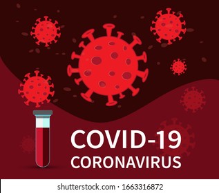 The coronavirus COVID-19 outbreak has spread from China. Coronavirus cell. Vector illustration