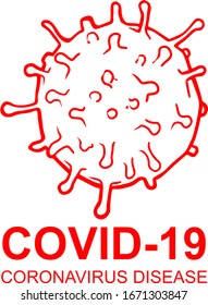 El brote del coronavirus COVID-19 se ha propagado desde China. Icono de celda Coronavirus. Ilustración del vector