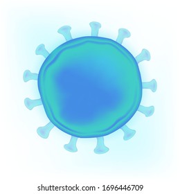 Coronavirus COVID-19 outbreak - isolated realistic microscopic close up vector illustration