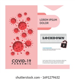 Coronavirus COVID-19 outbreak ,vertical banner or poster on COVID Lock down action. Action taken by world goverment to stop Coronavirus. 