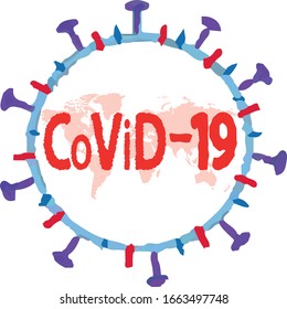 Coronavirus CoViD-19 outbreak virus image. Covid 19 is spread all over the world. It is colorful image of new coronavirus.