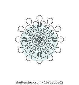 Coronavirus (Covid-19) Outline Vector Illustration for template design