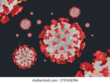 Coronavirus covid-19 pandemic illustration, concept virus design, vector