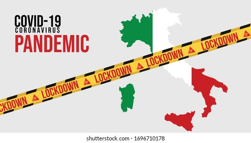 Coronavirus Or Covid19 Pandemic. Italy National Virus Lockdown Crisis