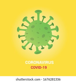 coronavirus covid-19 poster single isolated with yellow background with modern vector style