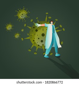 Coronavirus COVID-19 preventing a sharp peak of infections, medical workers work to slow COVID-19 infection for enough health care capacity. Human stop coronavirus. Coronavirus outbreak.