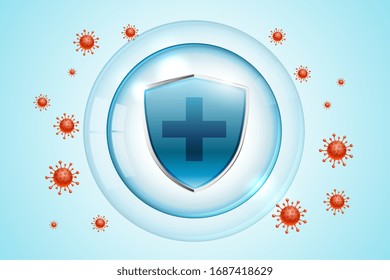 coronavirus covid-19 protection shield for medical purpose