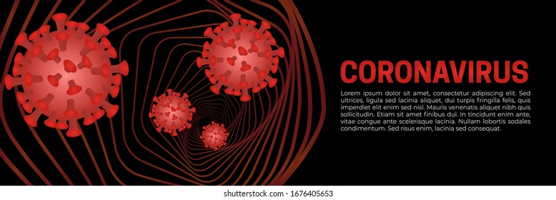 Coronavirus Covid-19 Red Banner Background Illustration