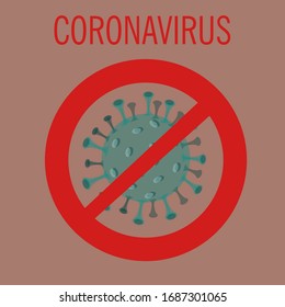 coronavirus covid-19 in red crossed out circle