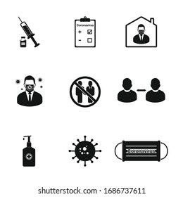 Coronavirus, Covid-19 Related Icon Set. Editable Vector Symbol Illustration.
