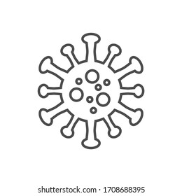 Coronavirus COVID-19 related vector thin line icon. Virus Isolated on white background. Editable stroke. Vector illustration.