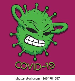 Coronavirus (covid-19) representing its Wuhan origin, vector illustration and cartoon version.