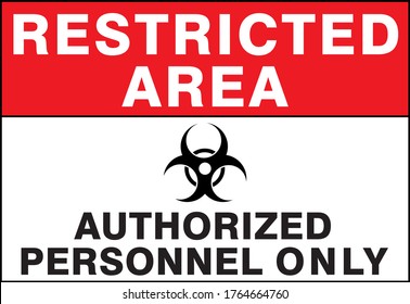 Coronavirus Covid19 Safety Sign Restricted Area Stock Vector (Royalty ...